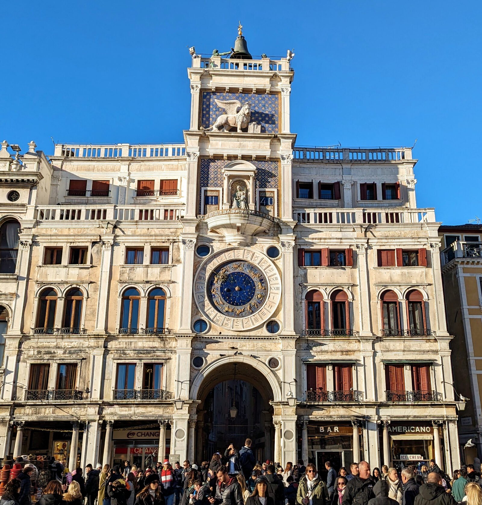 Torre dell'Orologio : The side of the clocktower facing Piazza San Marco