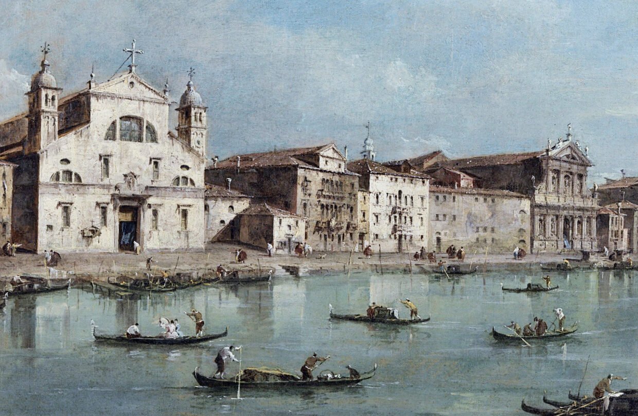 Train Station : Even though the church on the right still stands today, the train station replaced the Santa Lucia church pictured here on the left