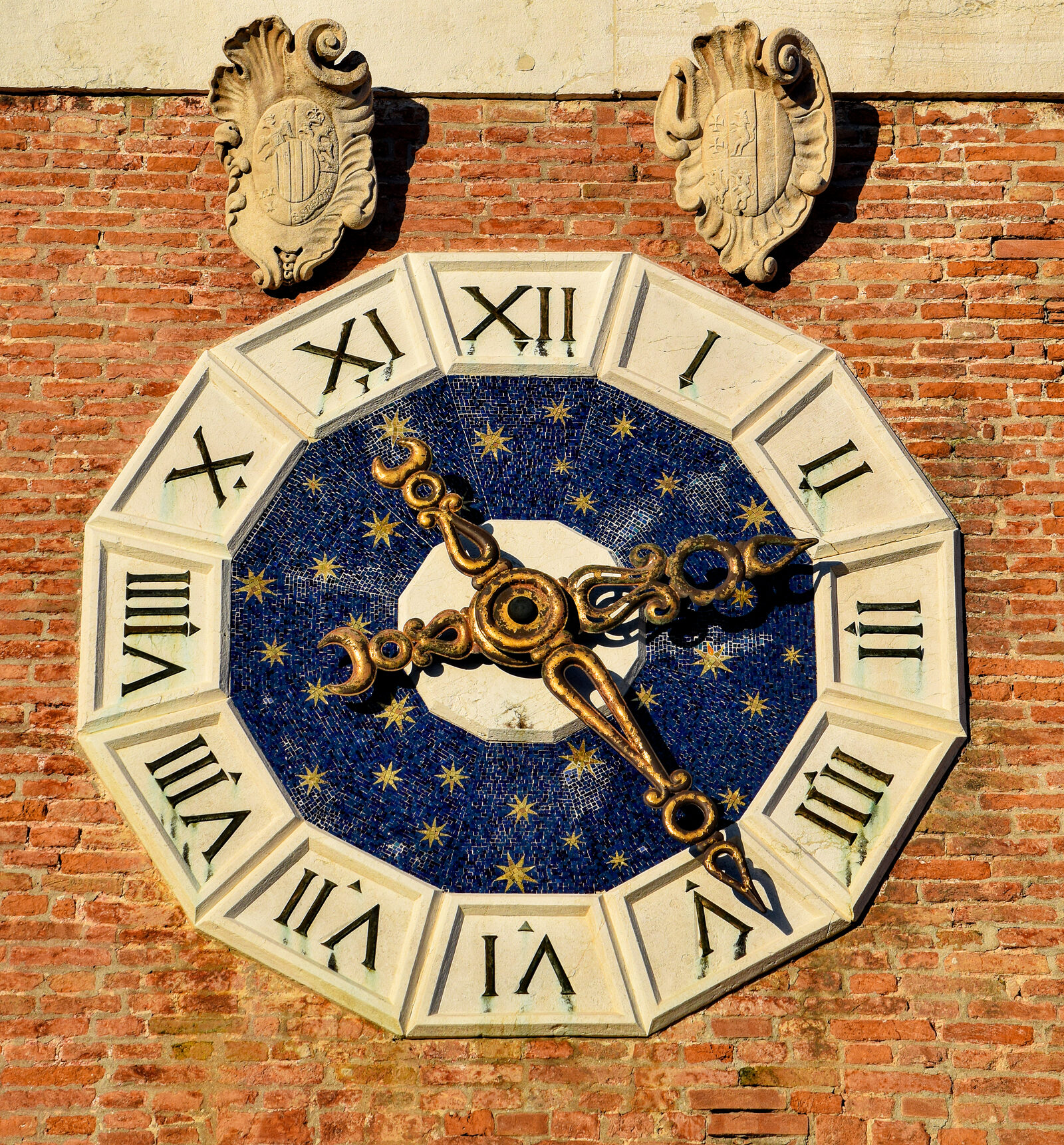 Venetian Arsenal : The clock face on the left tower