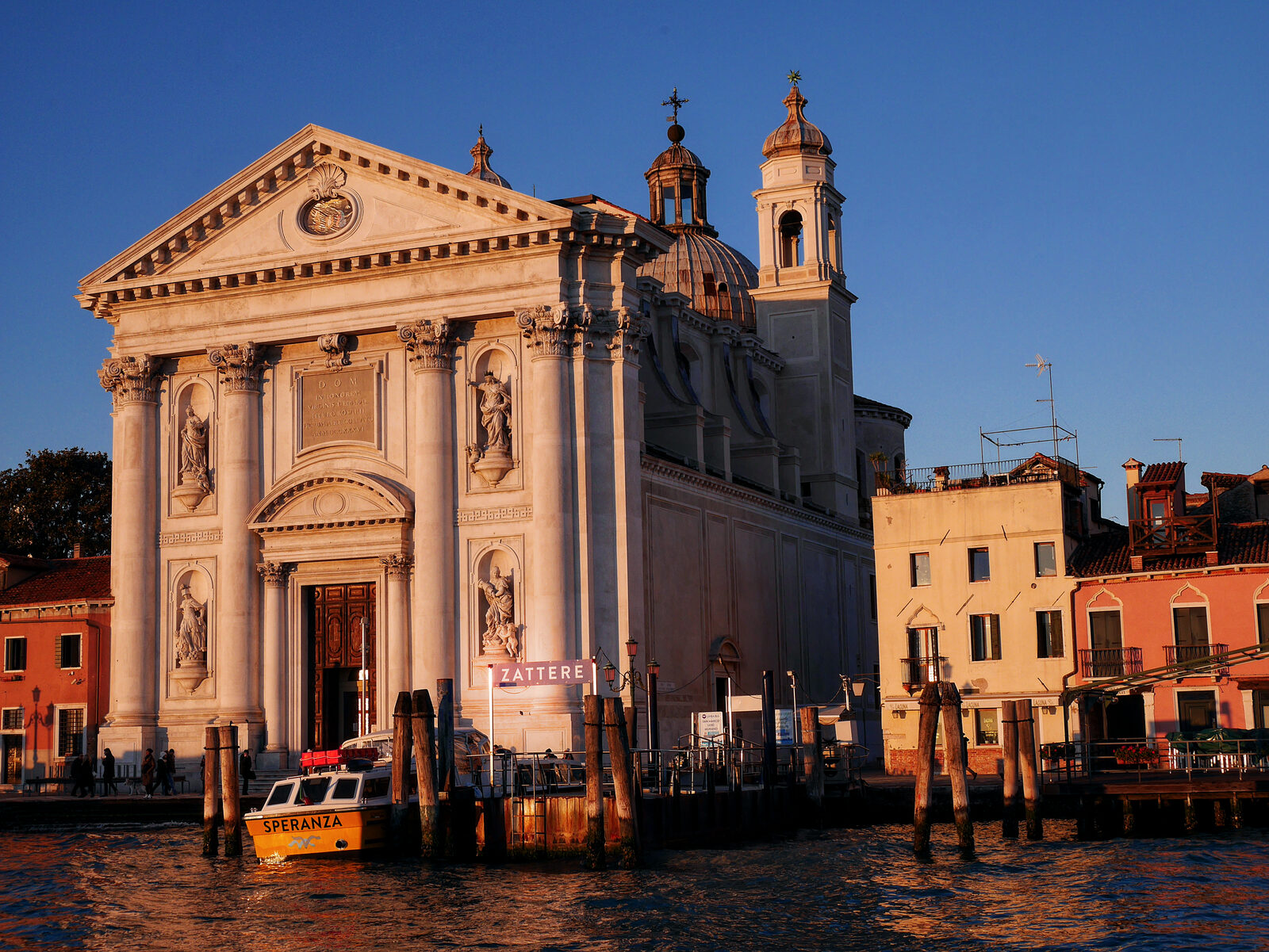 Zattere : The most prominent building along the waterfront is the Rococo church of Santa Maria del Rosario